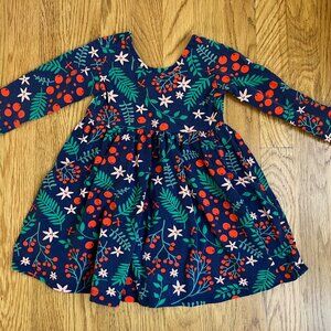 Hanna Andersson Girls Dress 3T Holiday berries